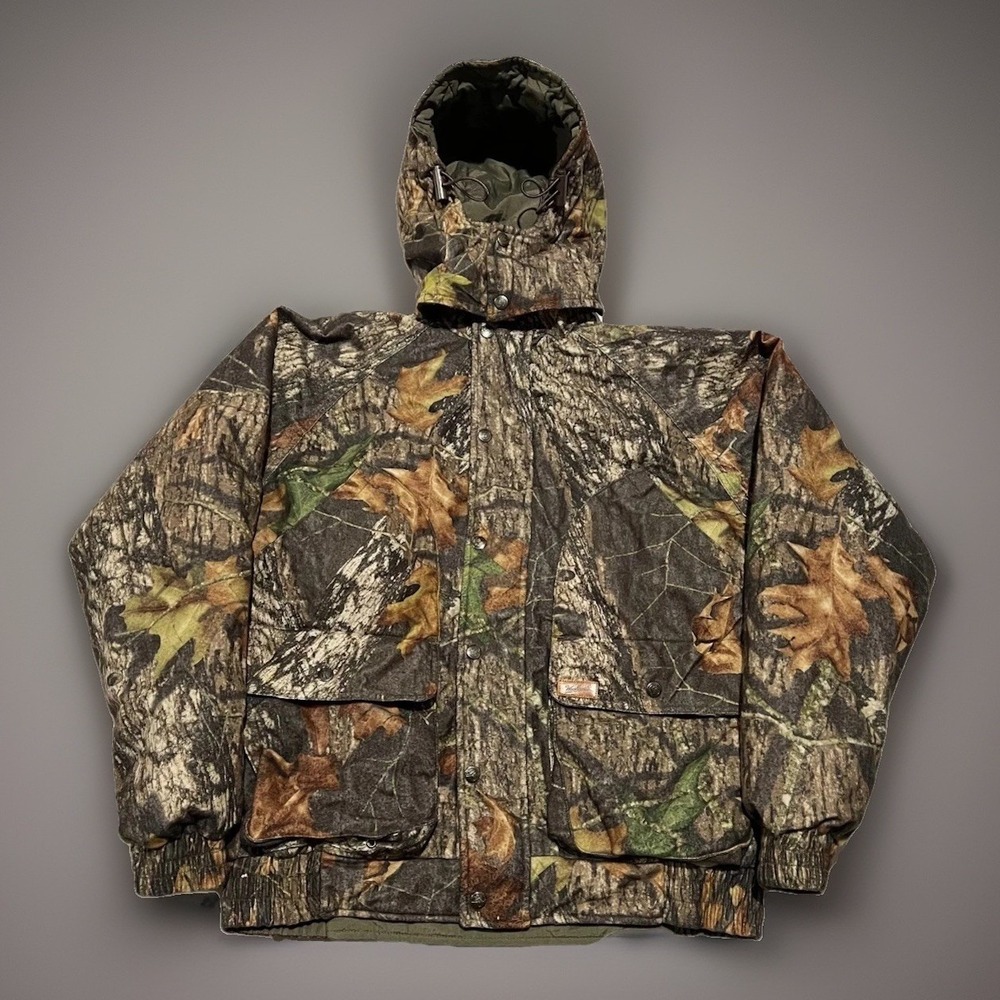 VTG Woolrich Mens Mossy Oak Camo Hunting Reversible Outdoor Insulated Jacket M
